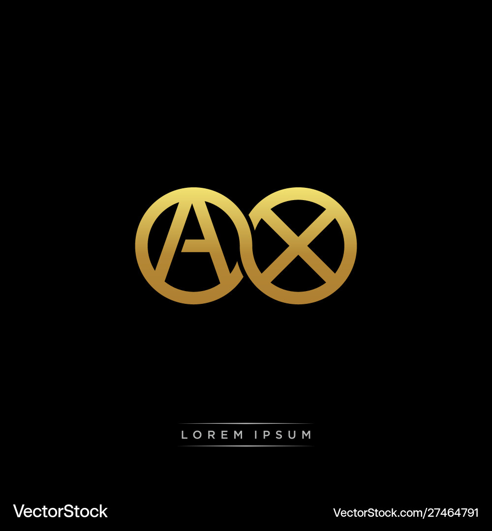 Ax initial letter linked circle capital monogram Ax initial letter linked circle capital monogram Vector Image