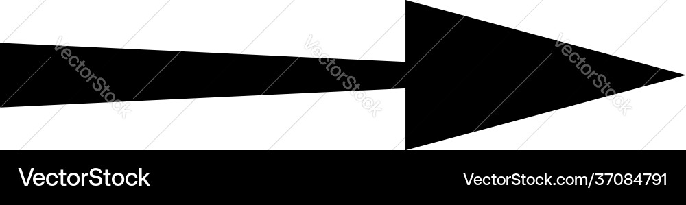 Black arrow pointing right shape element Black arrow pointing right shape element vector image