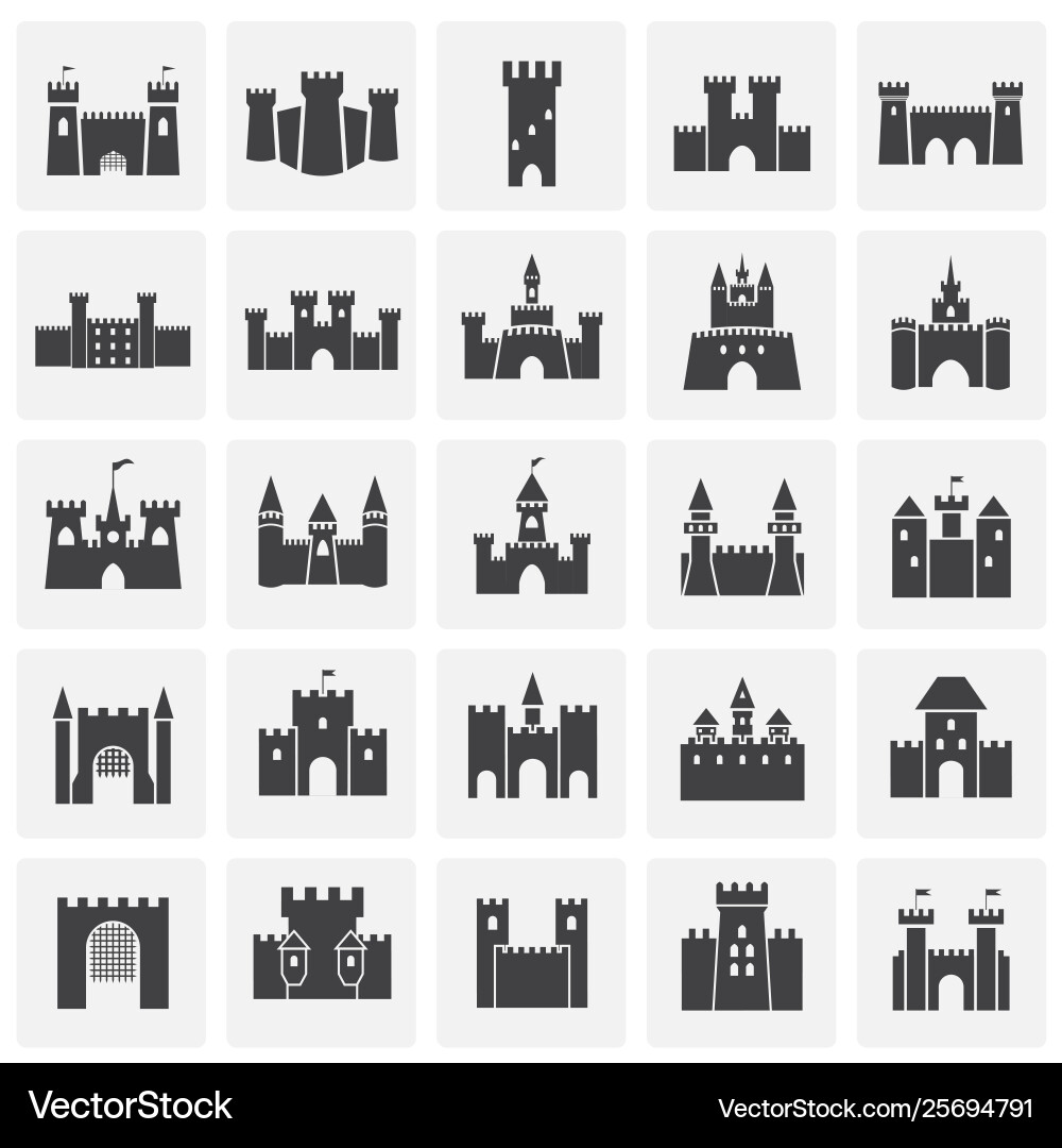 Castle icons set on background for graphic and web Castle icons set on background for graphic and web vector image