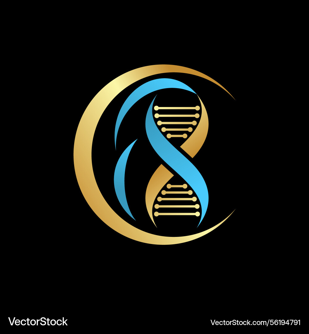Circle swoosh initial c font dna helix infinity Vector Image