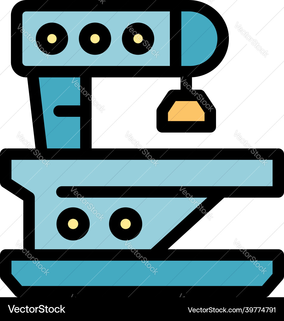 Cnc lathe icon color outline Cnc lathe icon color outline vector image