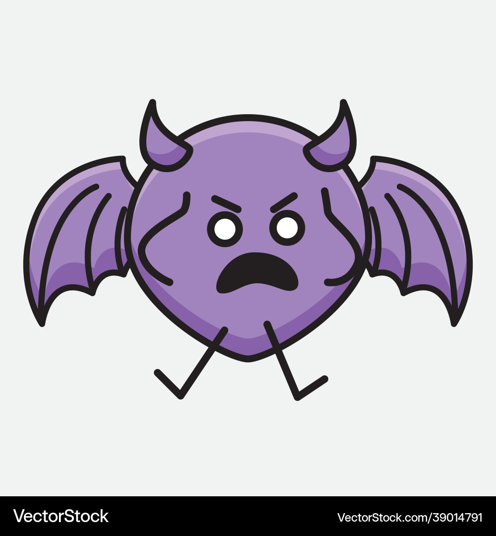 Devil bat character with cute face and simple Vector Image