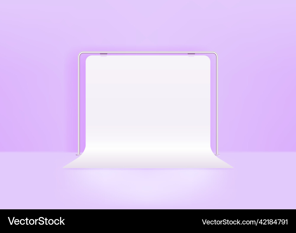 Empty photo studio realistic 3d template mock up Empty photo studio realistic 3d template mock up vector image