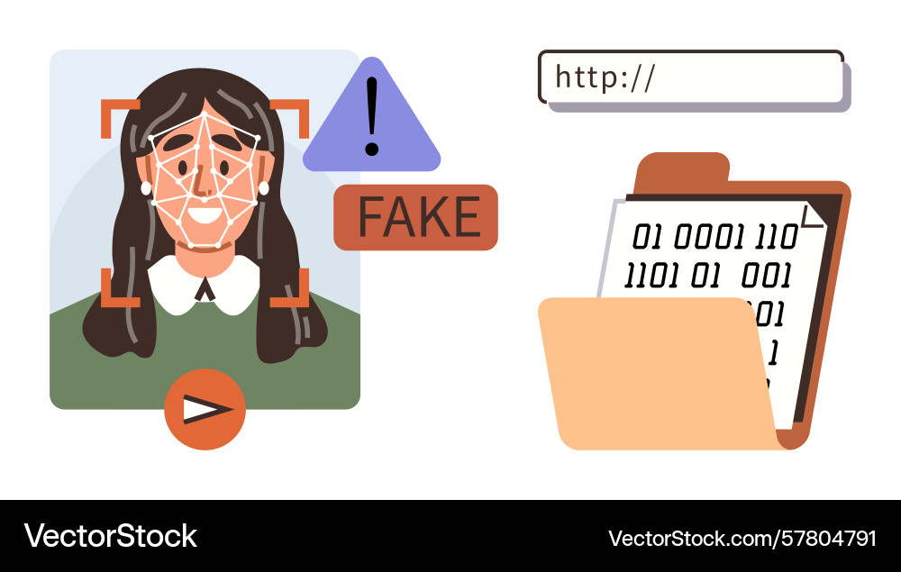 Face recognition and digital data analysis Face recognition and digital data analysis vector image