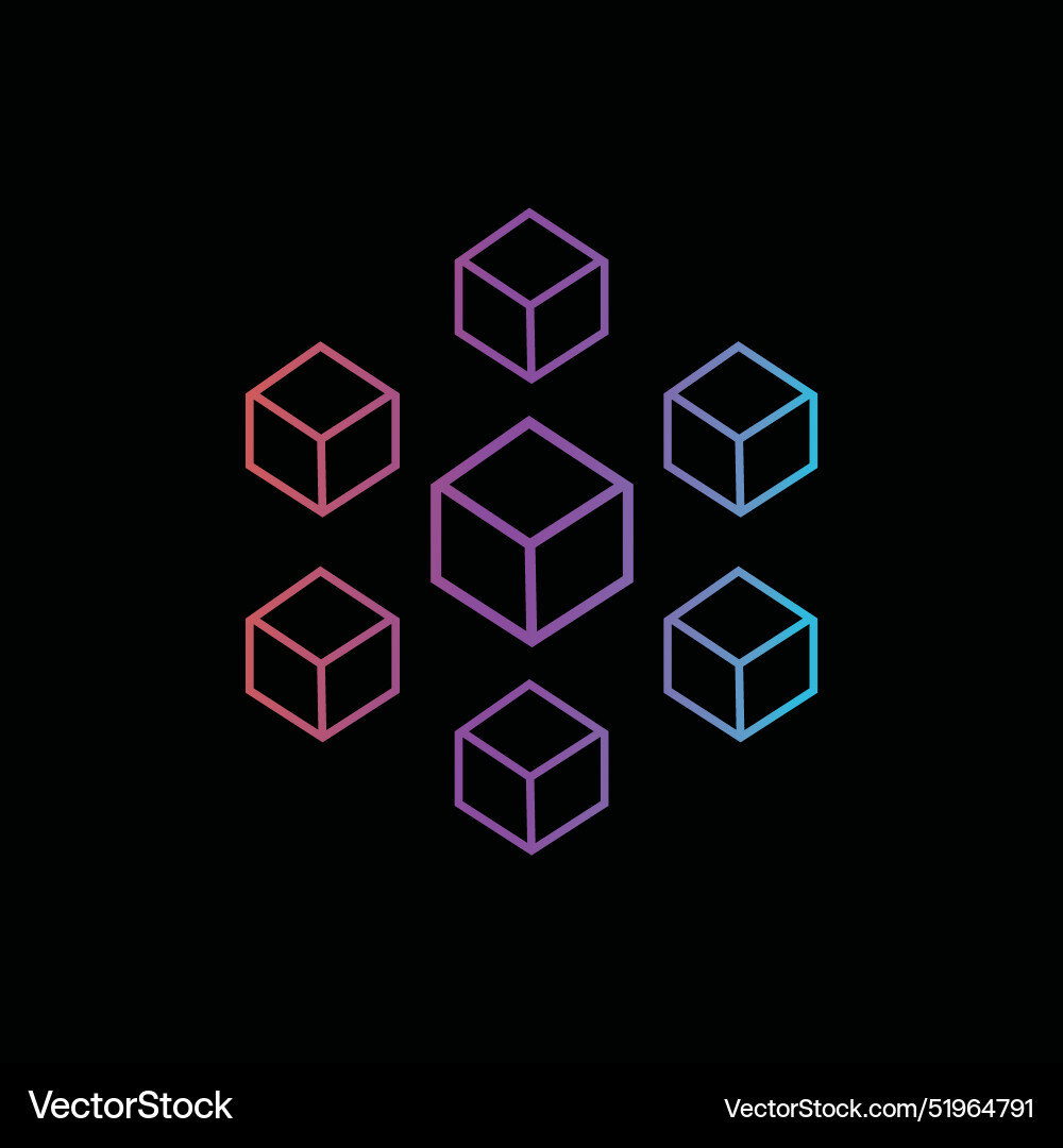 Flat blockchain icon symbol Flat blockchain icon symbol Vector Image