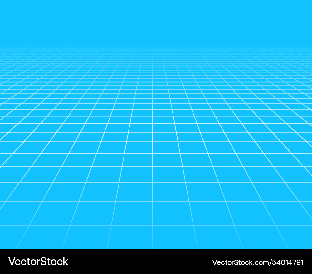 Geometric grid line perspective floor pattern vector image