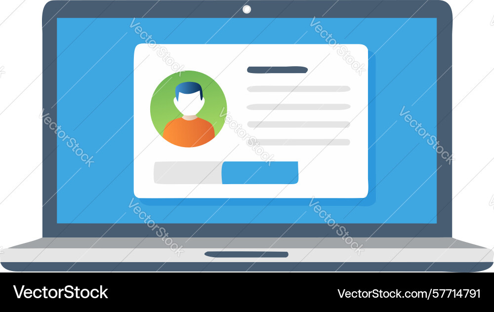 Laptop with user dashboard interface design vector image