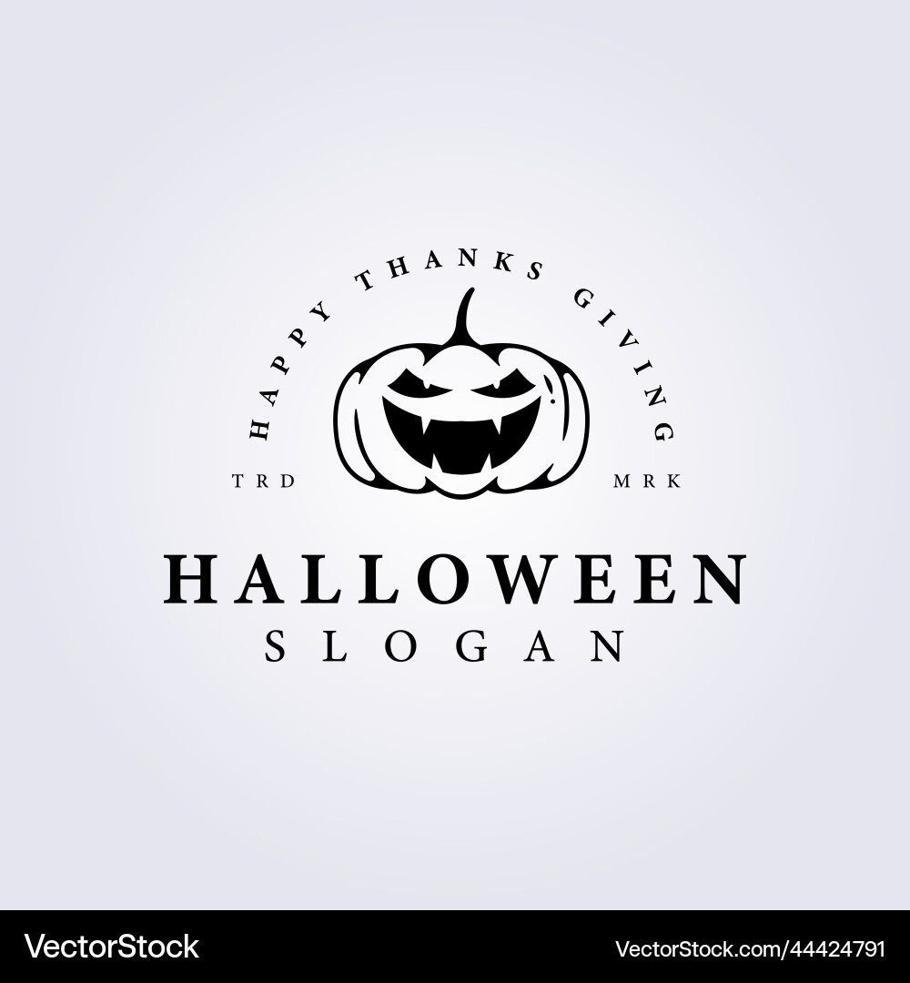 Laughing halloween pumpkin logo Laughing halloween pumpkin logo Vector Image
