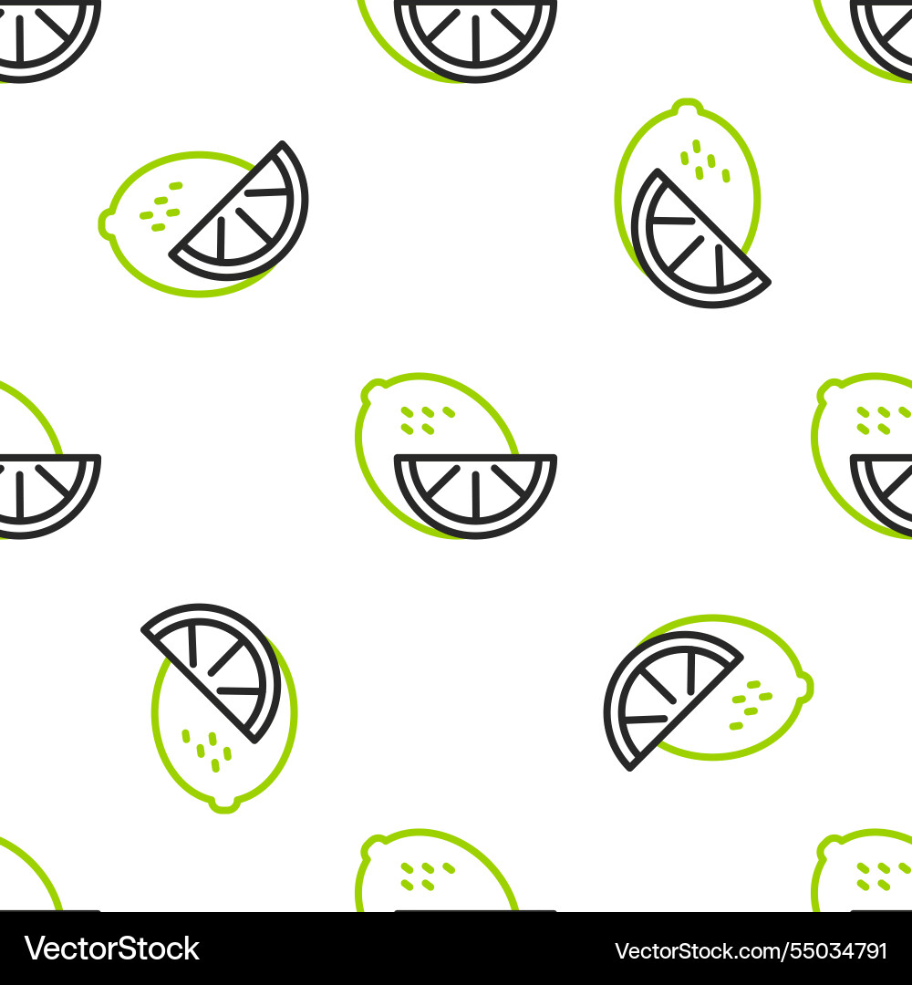 Line lemon icon isolated seamless pattern Line lemon icon isolated seamless pattern Vector Image