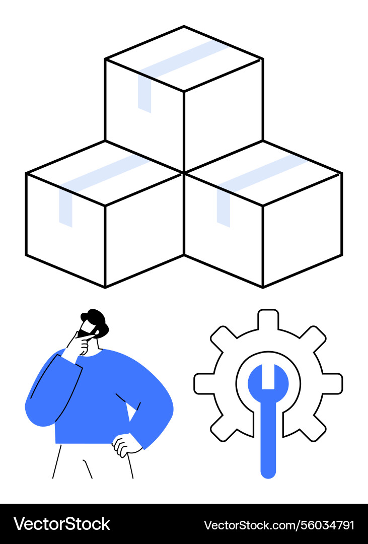 Logistic planning with packaged boxes Logistic planning with packaged boxes vector image