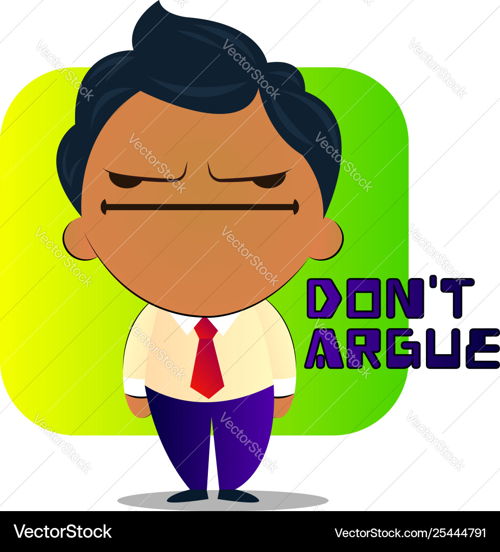 Man in Suit Refusing to Argue vector image