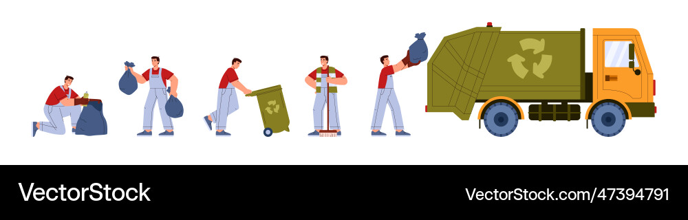 Man taking out garbage flat Man taking out garbage flat vector image