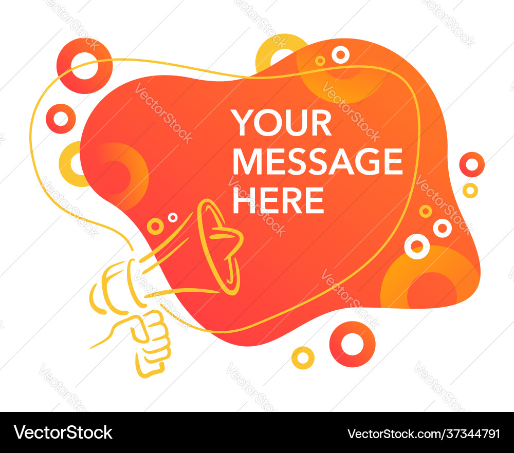 Megaphone in drawn style with dialog speech bubble Vector Image