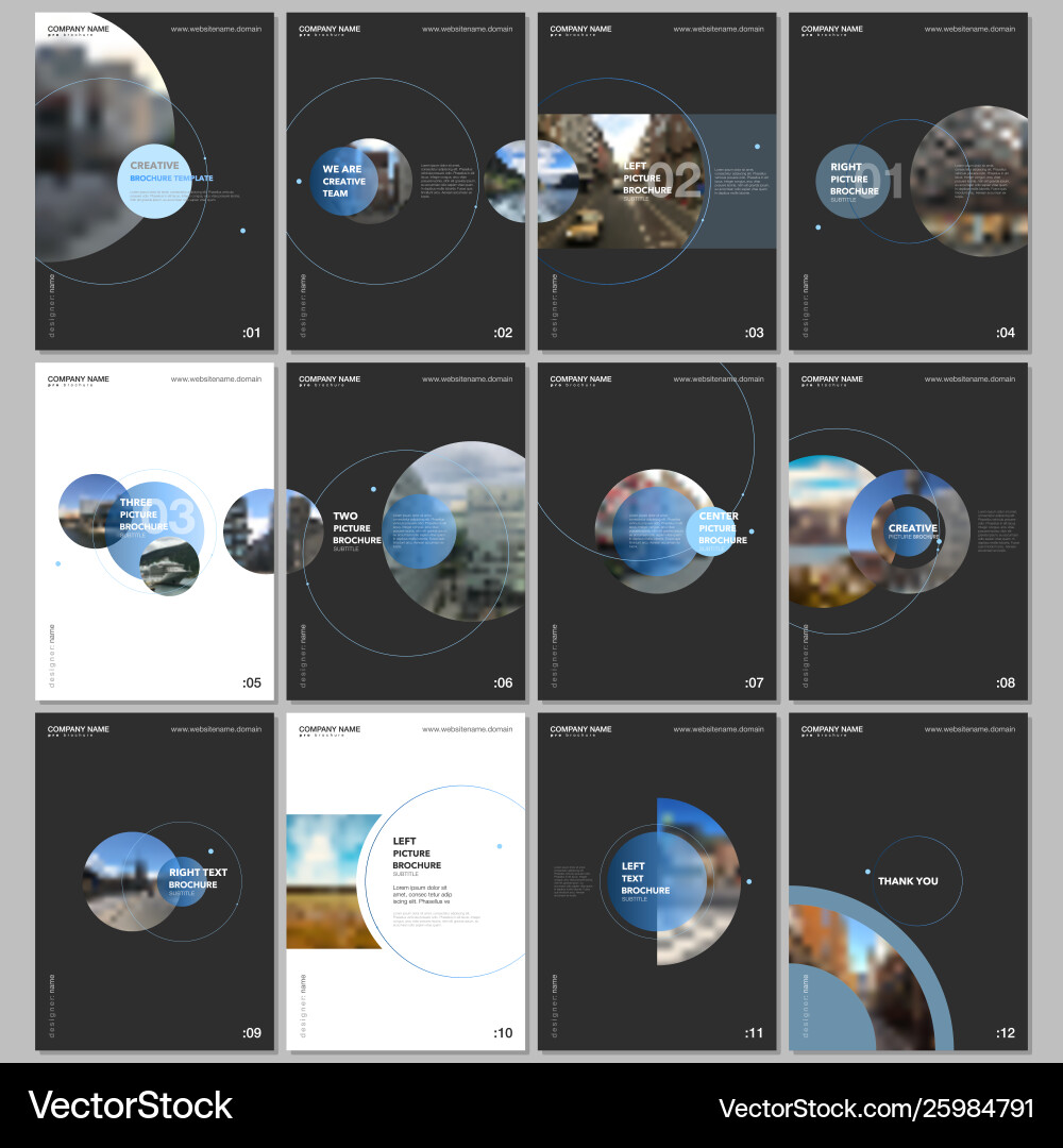 Minimal brochure templates with circle elements vector image