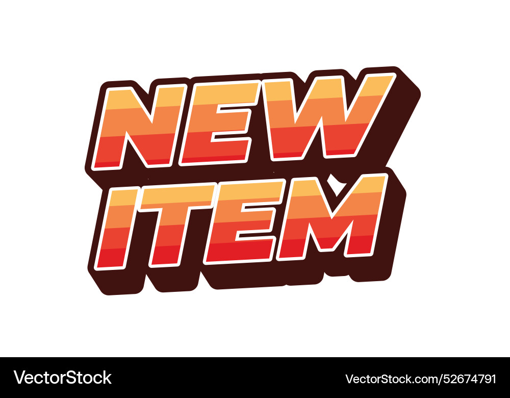 New item text effect in 3d style for print ad vector image
