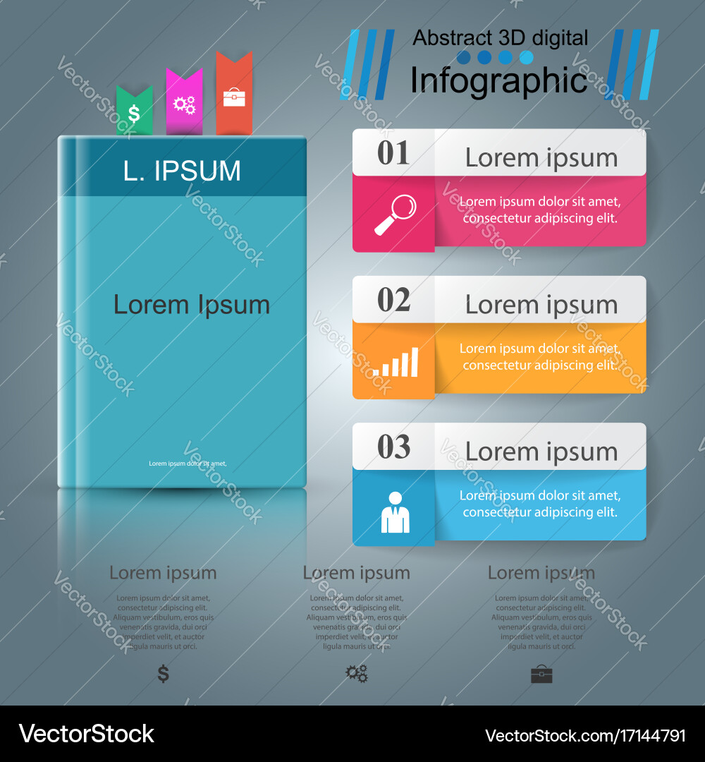 Notepad notebook icon with numbet on the grey vector image