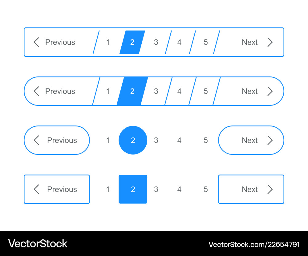 Pagination bar page navigation web buttons Pagination bar page navigation web buttons vector image