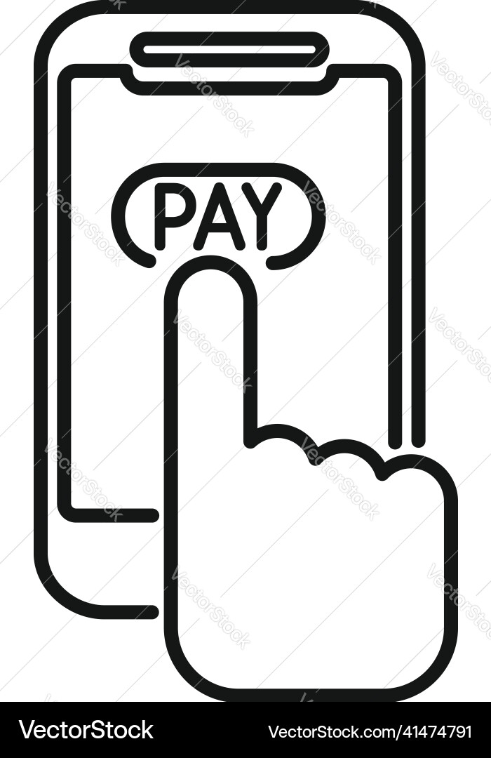 Pay processing icon outline money payment Vector Image