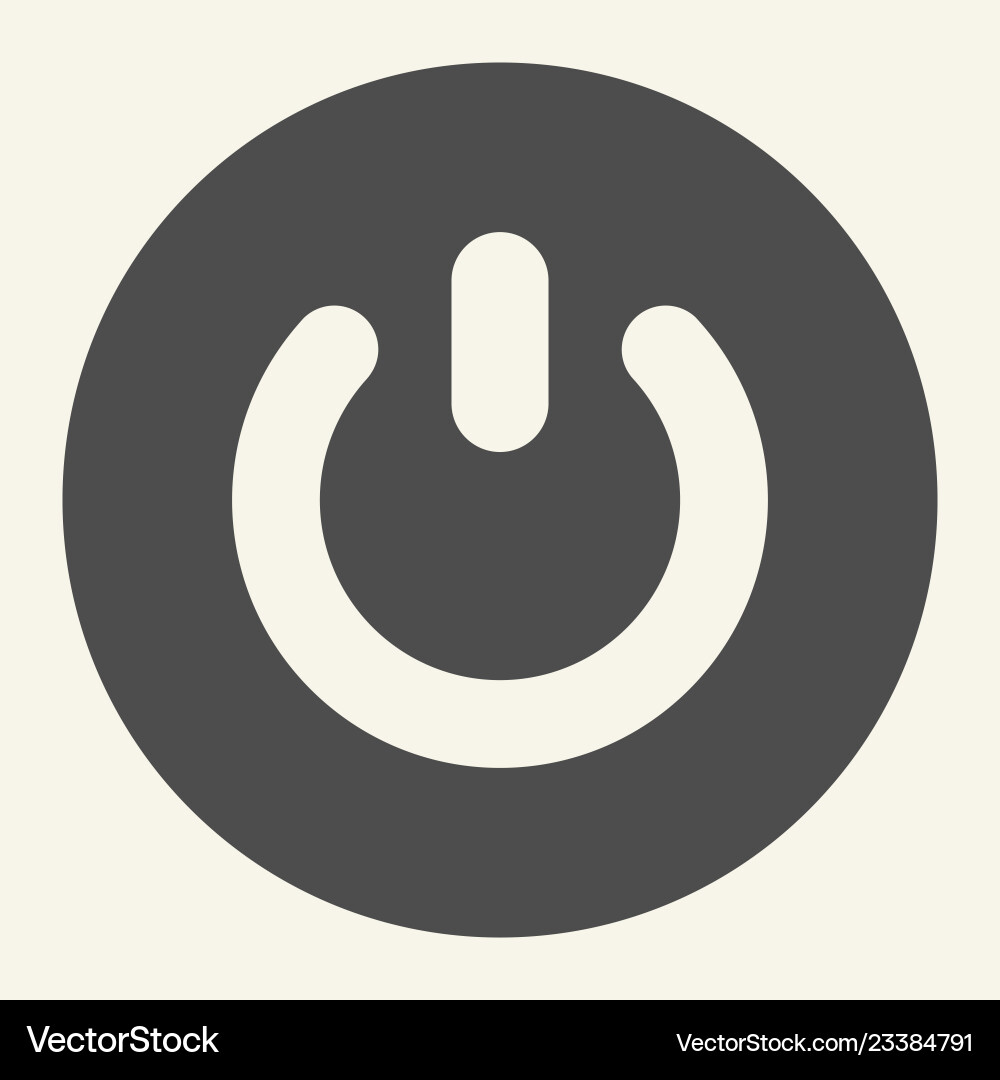 Power button solid icon switch Power button solid icon switch Vector Image