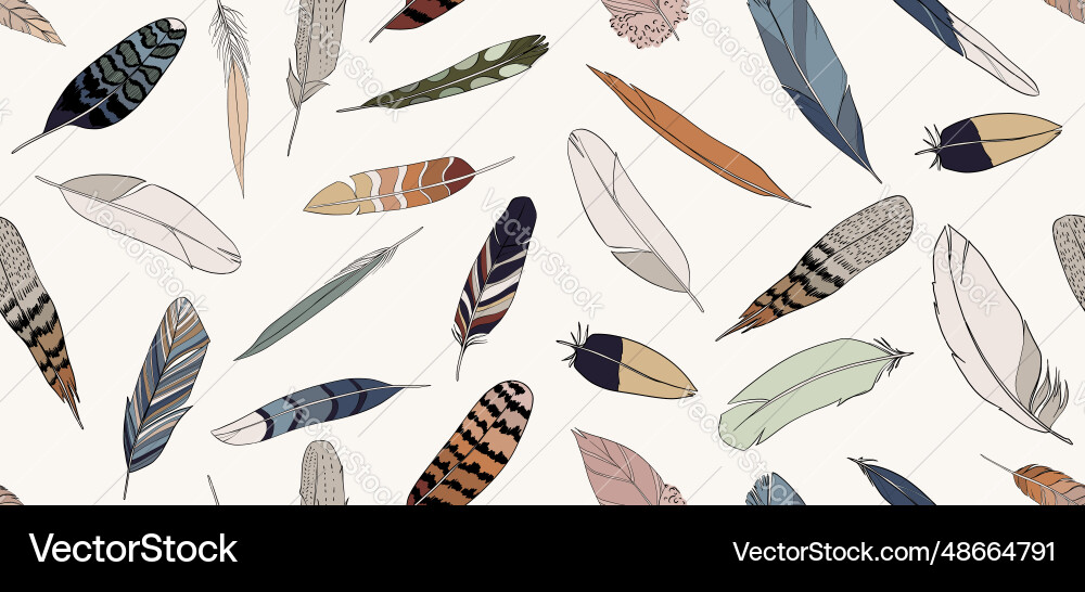 Seamless pattern with feathers Seamless pattern with feathers vector image