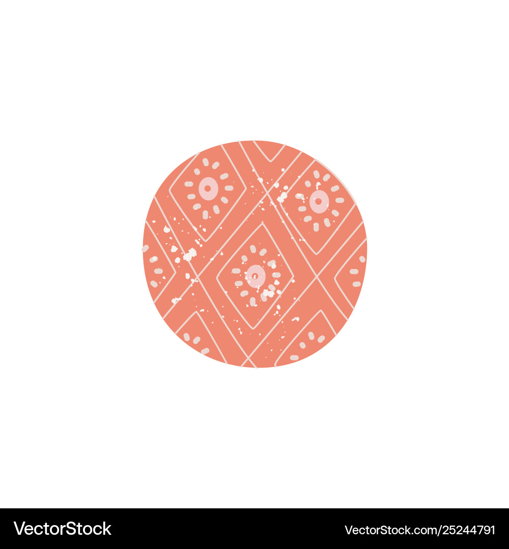 Simple rhombus pattern inside circle vector image