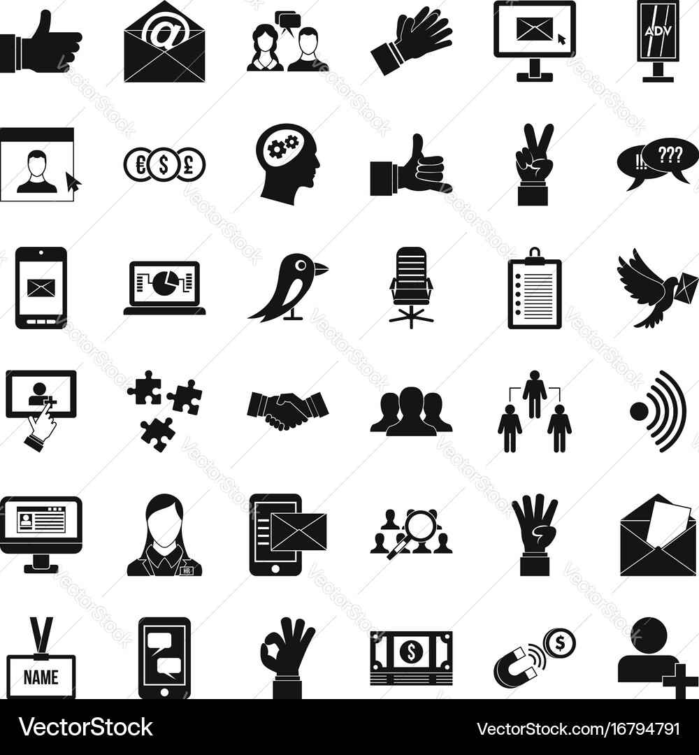 Social dialog icons set simple style Vector Image