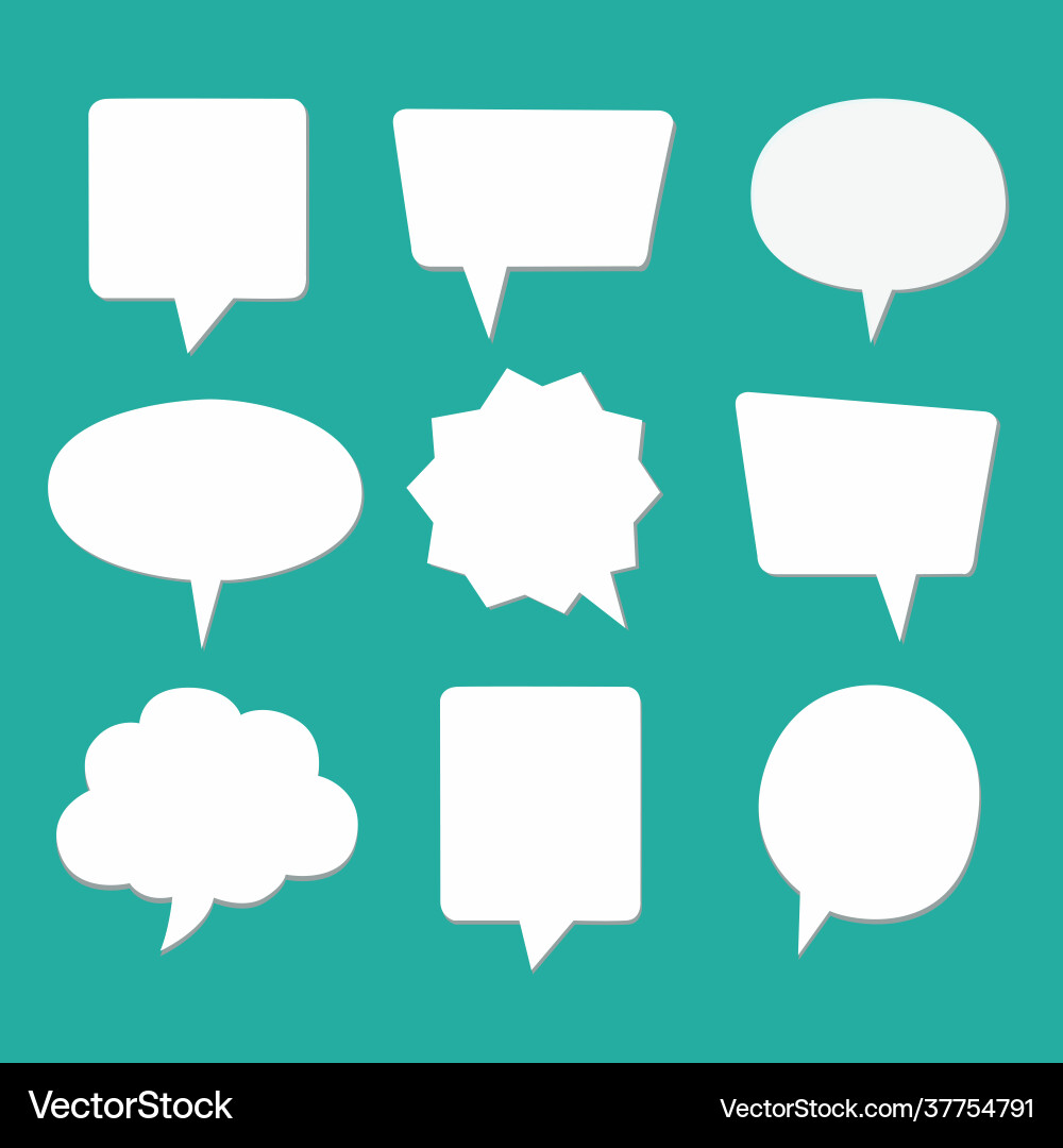 Speech bubbles set distorted circle and blank Speech bubbles set distorted circle and blank vector image