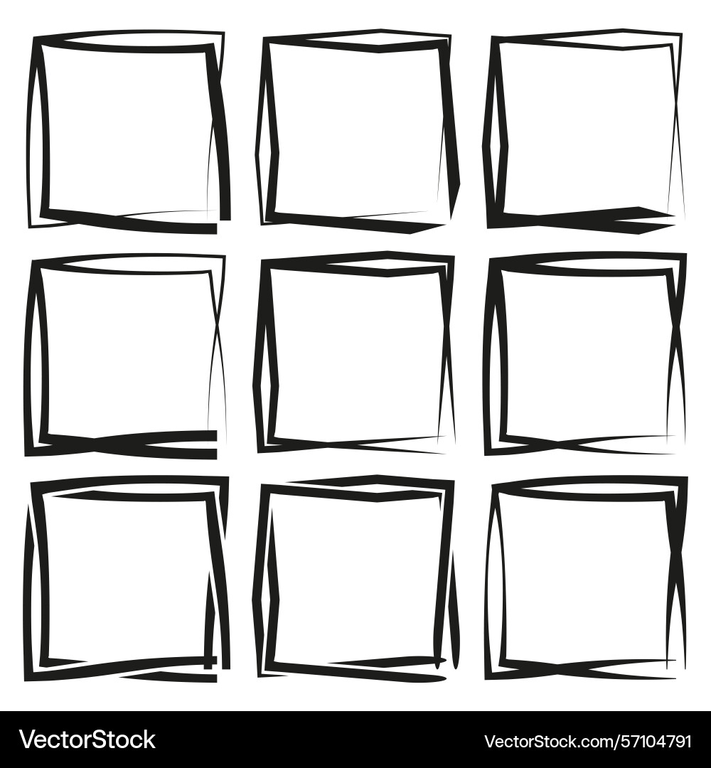 Wavy square layout abstract floating frames Wavy square layout abstract floating frames vector image