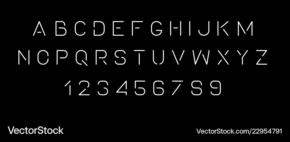 White of stylized modern font and alphabet White of stylized modern font and alphabet Vector Image