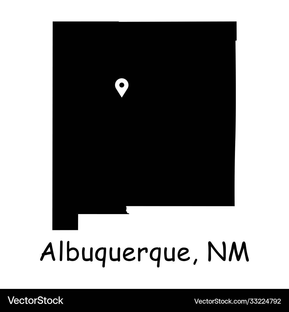 1304 albuquerque nm on new mexico state map 1304 albuquerque nm on new mexico state map Vector Image