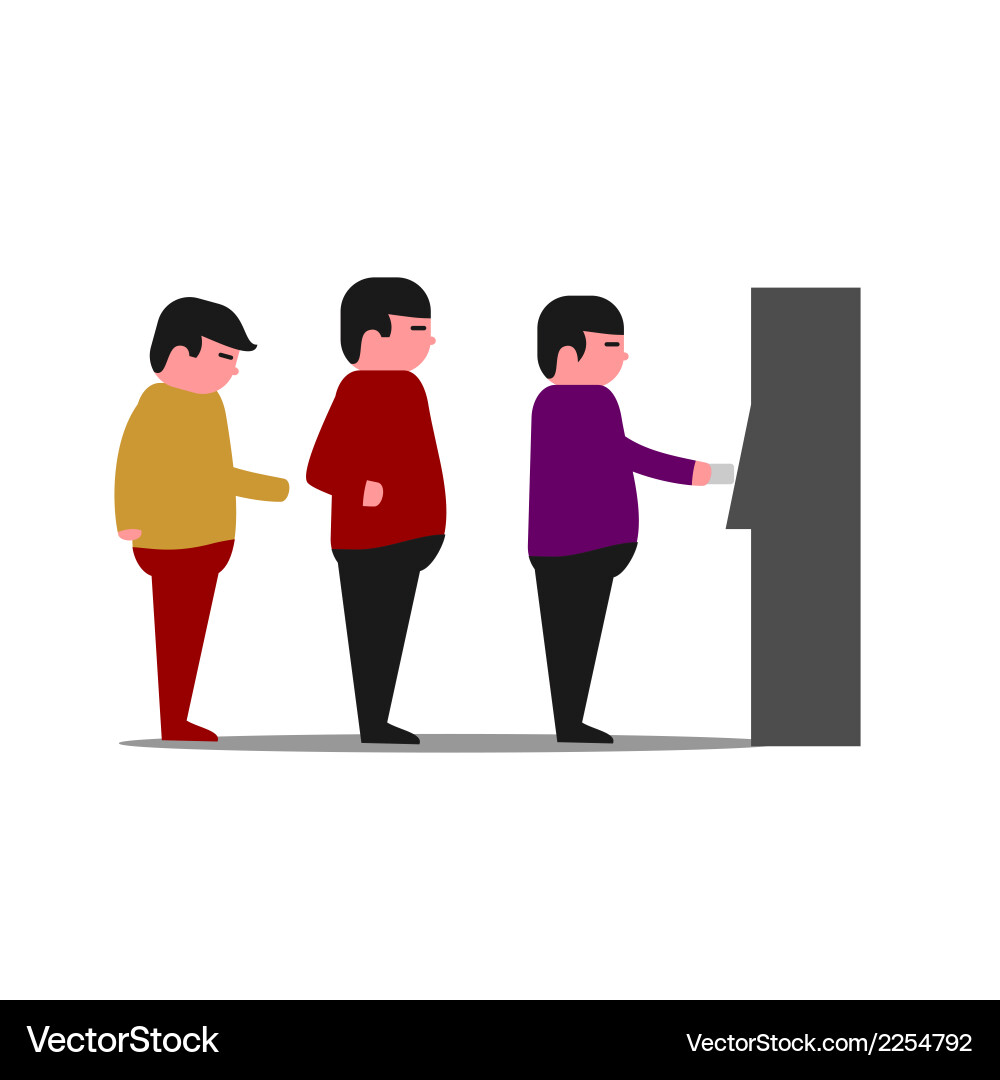 Atm queue vector image