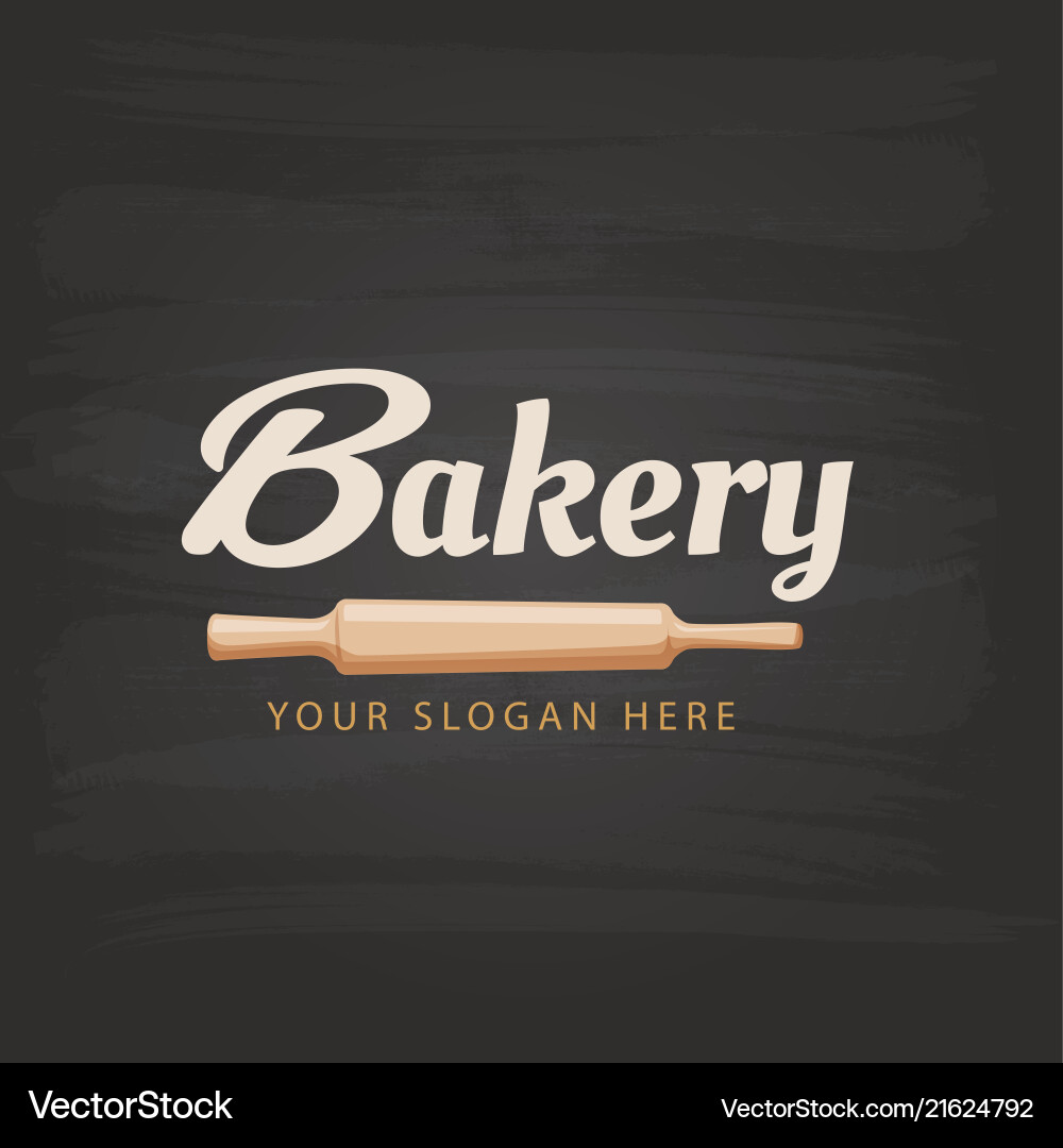 Bakery text rolling pin background image Vector Image