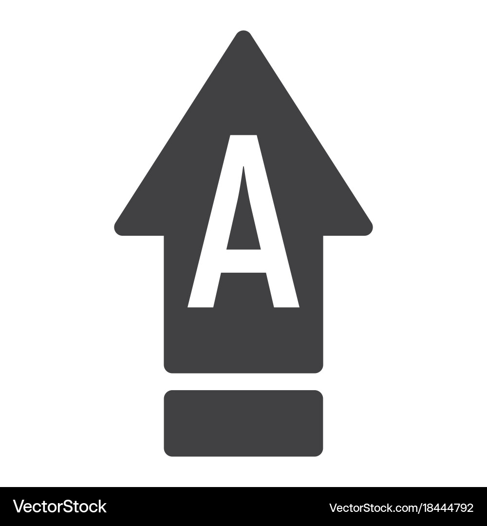 Caps lock glyph icon web and mobile button sign Vector Image
