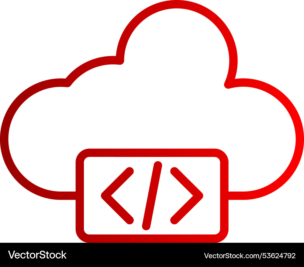 Cloud computing line gradient icon vector image