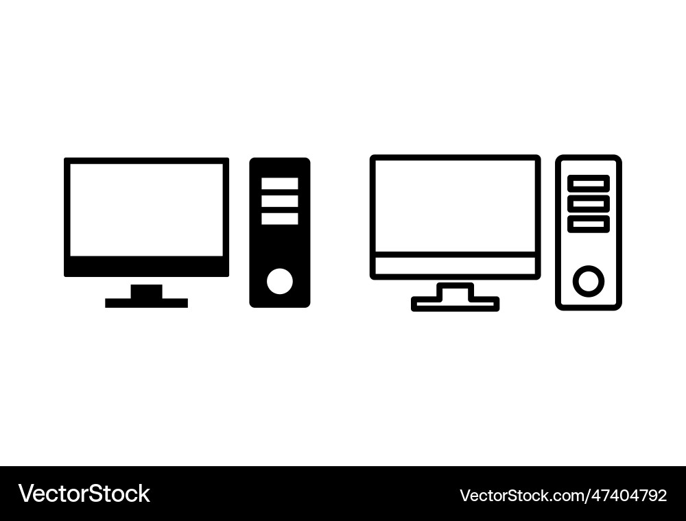 Computer icon set monitor Vector Image