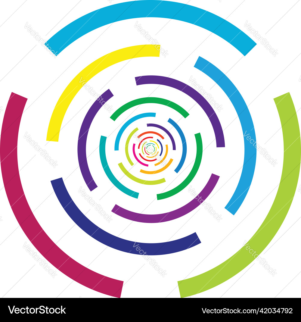 Concentric radial lines circles icon segmented Concentric radial lines circles icon segmented Vector Image