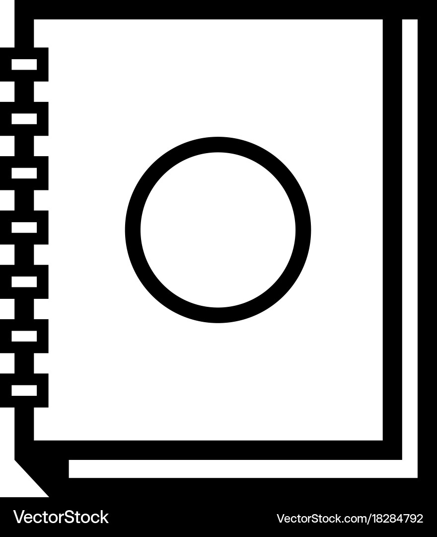 Contour notebook object education to learn vector image