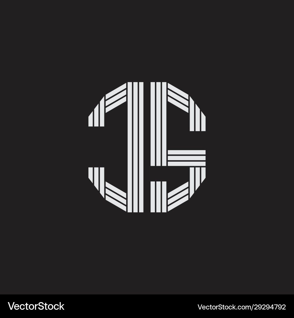 Cs logo monogram with outline style linked vector image