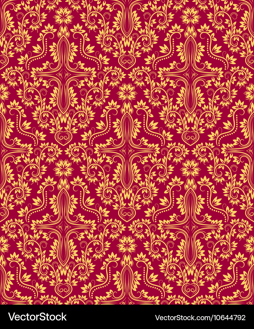 Damask seamless pattern repeating background Vector Image