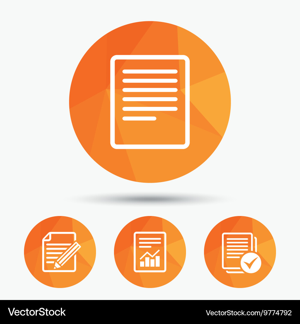 Dokument-Symbole Datei mit Diagramm und Checkbox Vektorbild