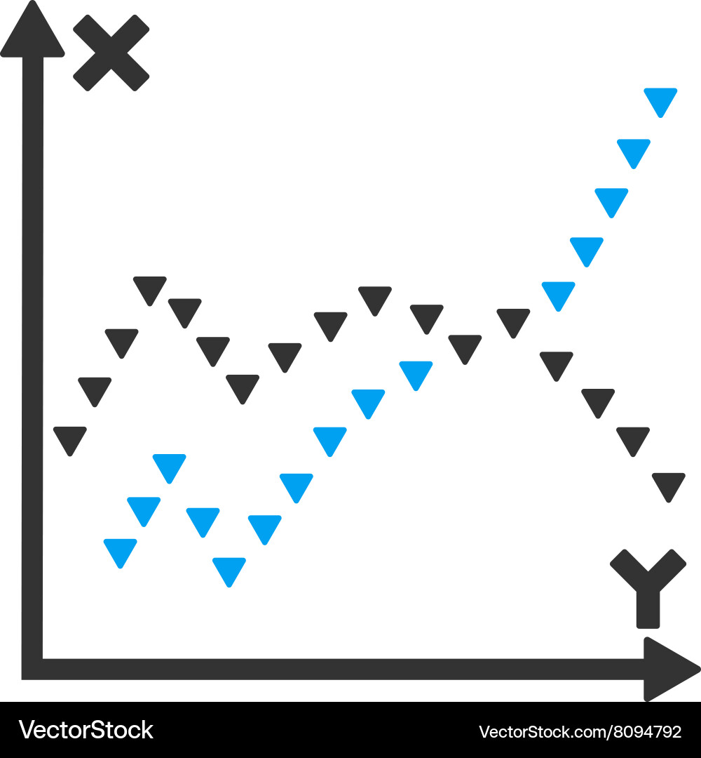 Dotted functions plot flat symbol vector image