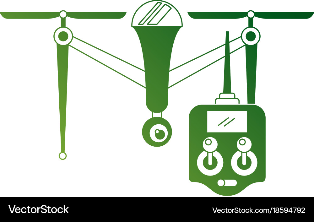 Drone with remote control device technologies Vector Image