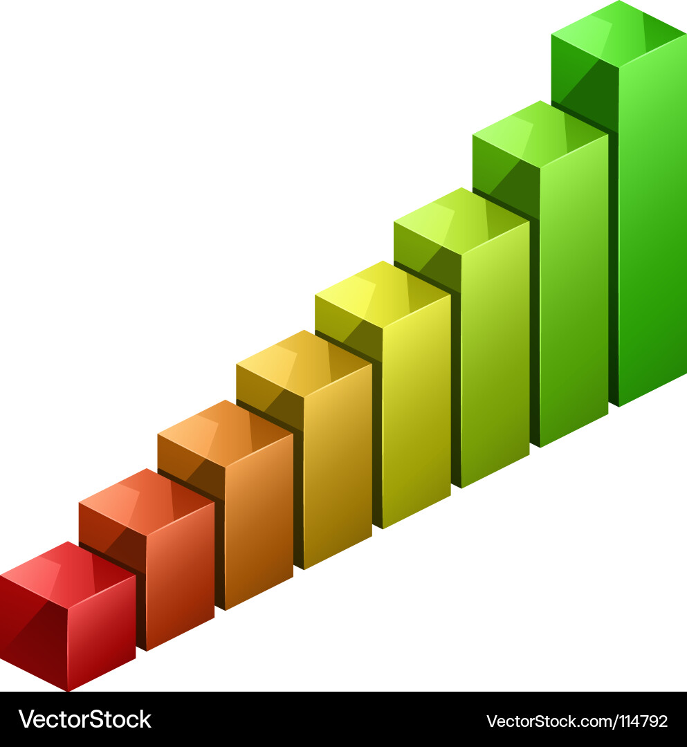 Dynamic 3D Bar Chart vector image