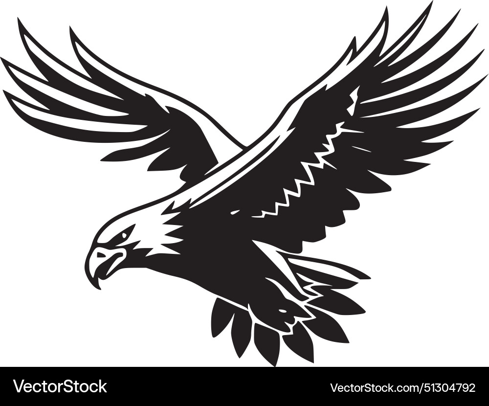 Eagle - black and white Royalty Free Vector Image
