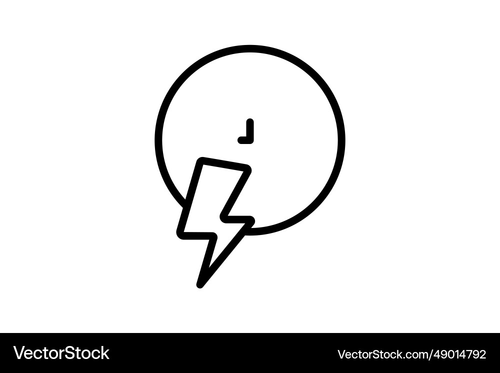 Fast icon clock with lightning related Fast icon clock with lightning related vector image
