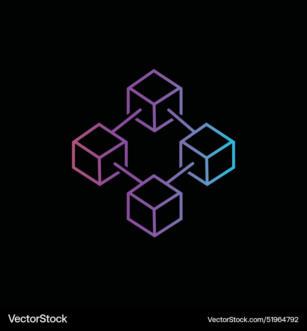 Flat blockchain icon symbol Vector Image