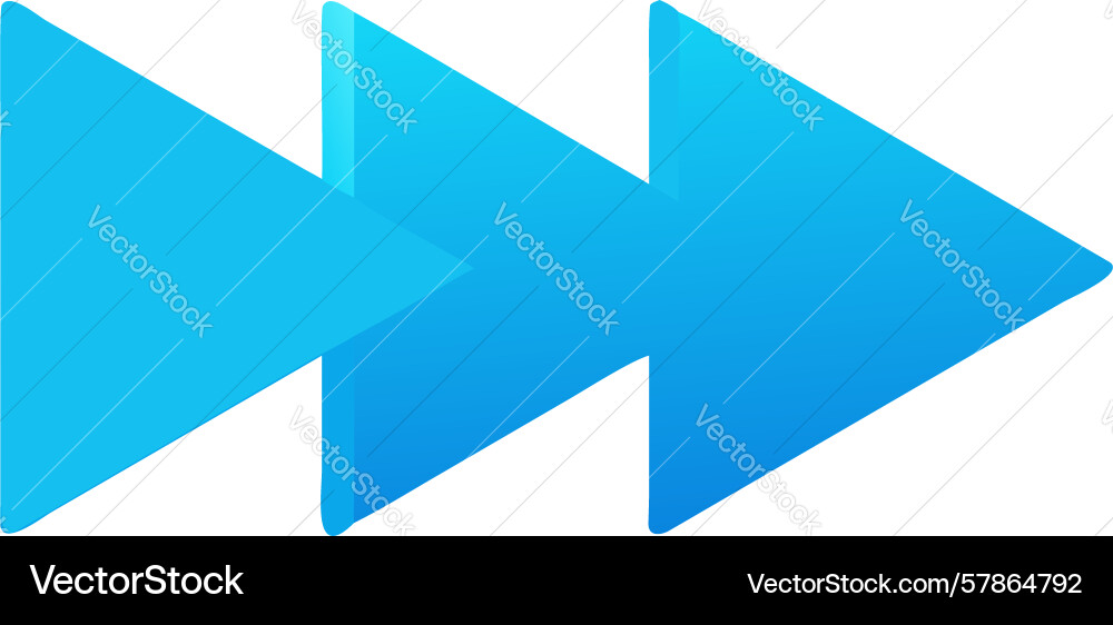 Gradient fast forward arrows for multimedia ui vector image
