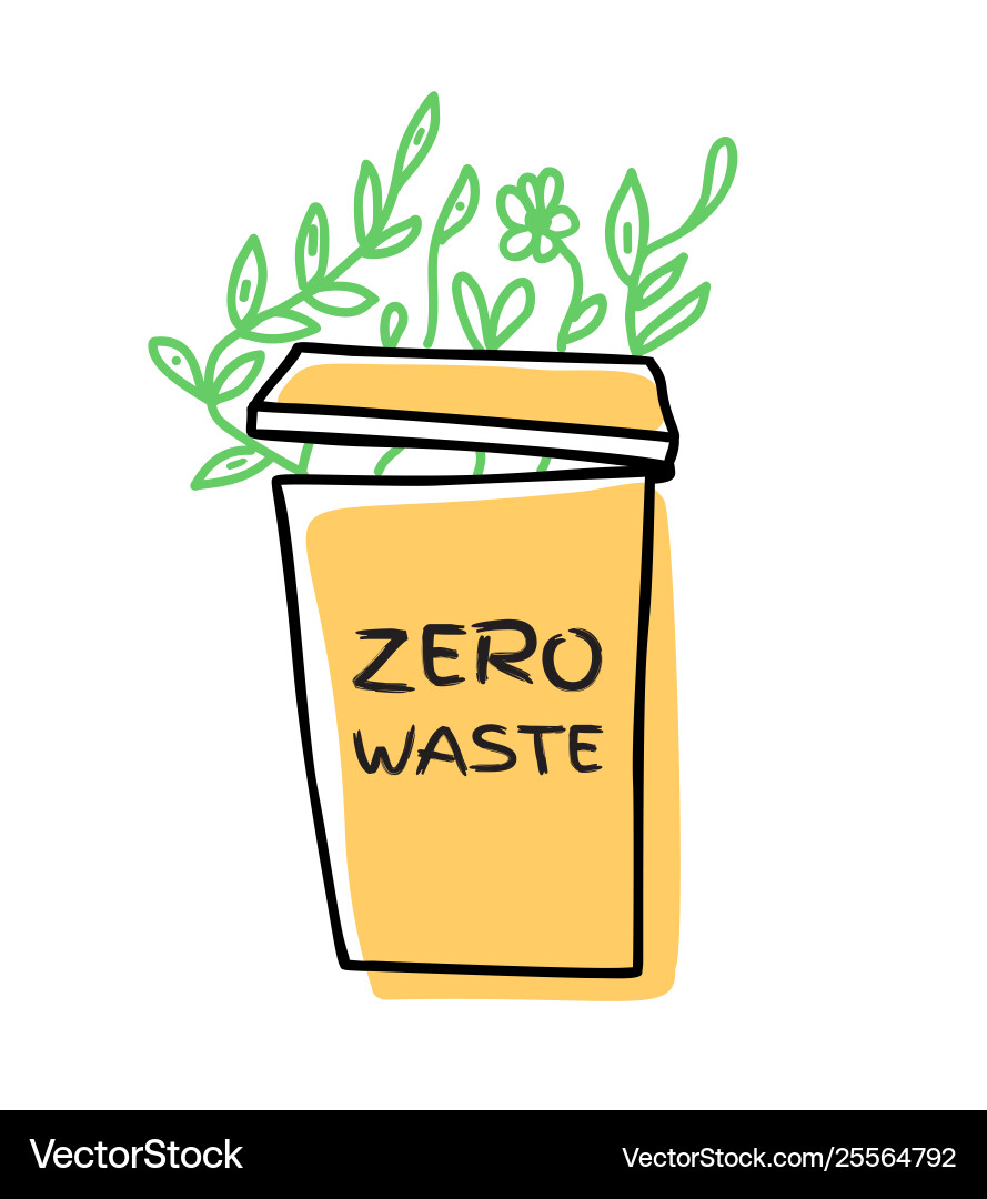 Hand drawn zero waste Royalty Free Vector Image