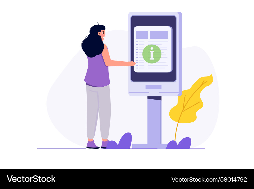 Interactive Self-Service Kiosk Vector Image