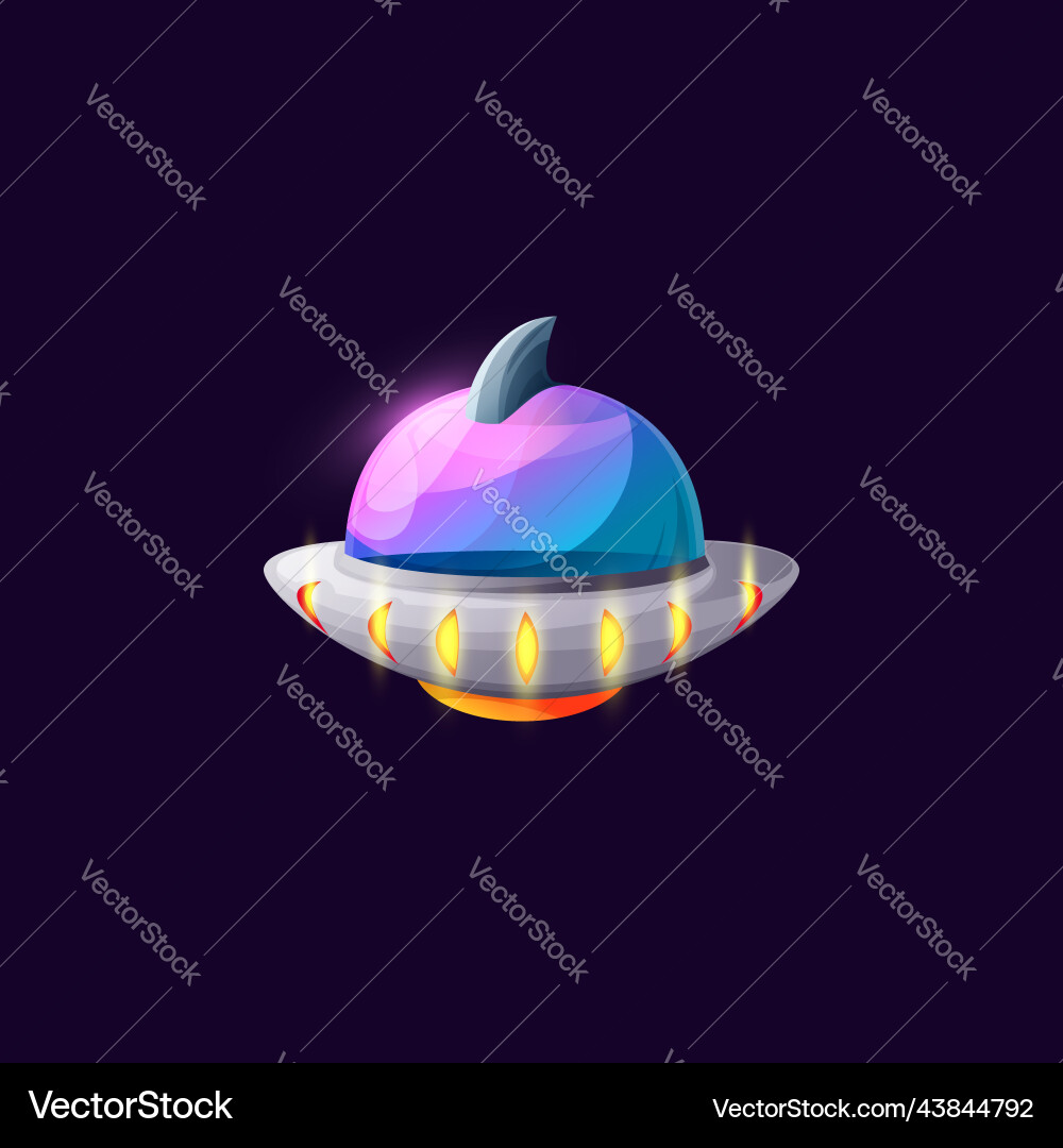 Intergalactic invader ufo spaceship flying craft vector image